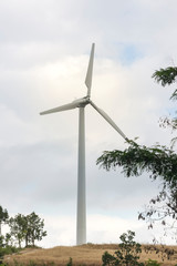 Fototapeta na wymiar Close-up of a wind turbine