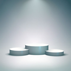 White winners podium for business concepts vector illustration