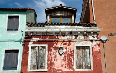 Colorful houses  on Burano Island