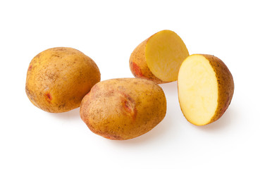 potatoes isolated on white background