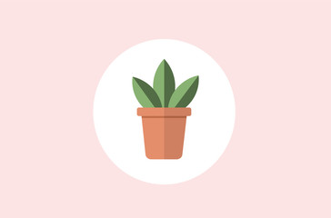 Vector of a flowerpot with a plant.