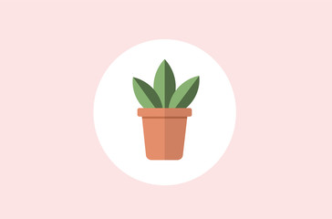 Vector of a flowerpot with a plant.