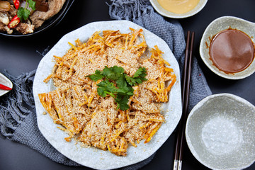 Fried golden taro