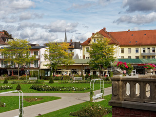 .Kurpark und Regentenbau im Staatsbad Bad Kissingen, Unterfranken, Franken, Bayern, Deutschland.