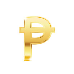 Golden peseta symbol isolated web vector icon. Peseta trendy 3d style vector icon. Golden peseta currency sign