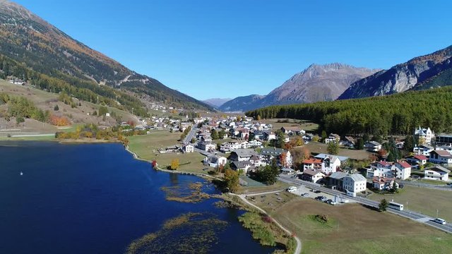 Alpine lake and little village in Trentino.
South Tyrol, village and lake of S. Valentino.