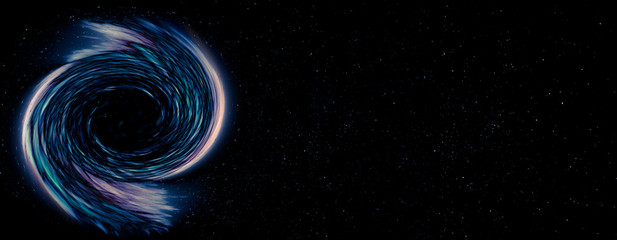 Black hole in outer space. Abstract space wallpaper. Universe filled with stars. Elements of this image furnished by NASA.