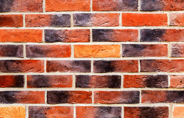 Weathered red brick wall as background texture