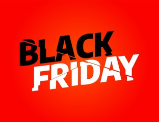 Black Friday sale inscription design template. Black Friday typography banner. Vector illustration eps 10.