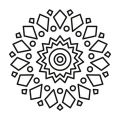 Cute Christmas Mandala for Coloring.