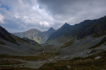 mountain panorama from top of Banikov peak in Slovakian Tatra mountains