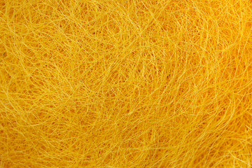 Close up beautiful golden raw silk thread