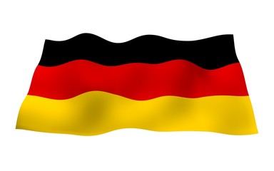 Flag of Germany. Wide format 3D illustration. State symbol of the Federal Republic of Germany. 3D rendering
