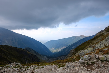 Naklejka premium mountain panorama from top of Banikov peak in Slovakian Tatra mountains