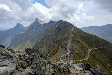 Fototapeta premium mountain panorama from top of Banikov peak in Slovakian Tatra mountains