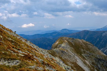 Fototapeta na wymiar mountain panorama from top of Banikov peak in Slovakian Tatra mountains