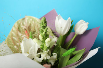 Spring flower bouquet concept, fashion style.