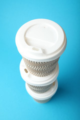 Take away cup, coffee overdose concept.