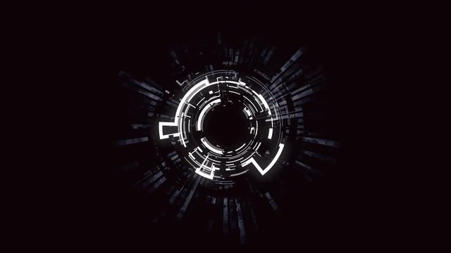 Beautiful Futuristic HUD. High Tech Concept Element. 3d rendering. 4K, Ultra HD resolution.