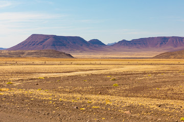 Endless roads in a breathtaking landscape, Skeleton Coast Park, Namibia.