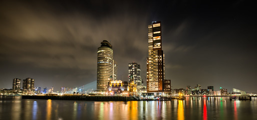 Rotterdam skyline at night hdr 2.