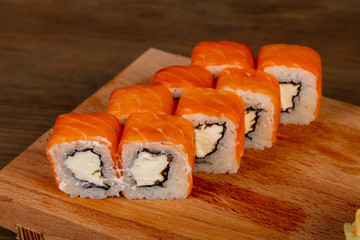 Japanese roll with salmon