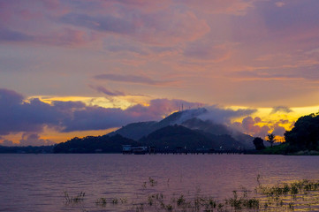 twilight sunset and mountain