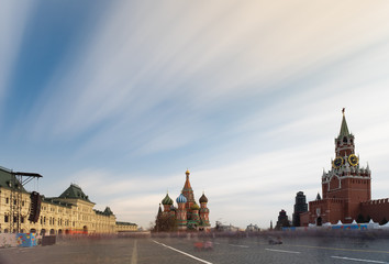 Beautiful view of the Moscow Kremlin and of the Red square