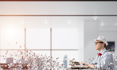 Creative inspiration of young writer.