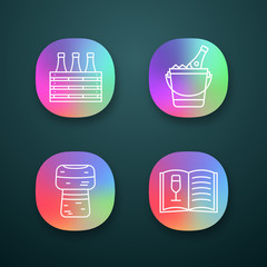 Alcohol app icons set