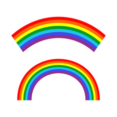 Set of vector rainbows white background. Rainbow 3d icon