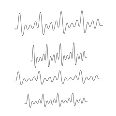 Line vector electrocardiogram. Heartbeat medical line cardiogram