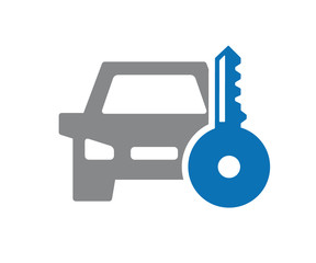 Vector key car icon. Automobile alarm system symbol and sign illustration on white background.