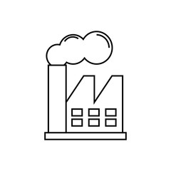 Factory line icon, outline vector sign, linear style pictogram isolated on white. Industry symbol, logo illustration. Premium quality graphic design elements.