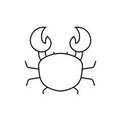 Crab line icon. Crustaceans, claw, shell. Seafood concept. Can be used for topics like shellfish, wildlife, beach, sea food market