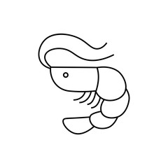 Shrimp outline icon. linear style sign for mobile concept and web design. Shellfish simple line vector icon. Symbol, logo illustration. Pixel perfect vector graphics