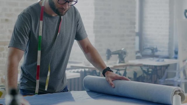 Fashion designer working in his studio
