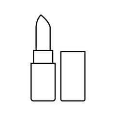 Lipstick flat line icon. Beauty care sign, illustration of makeup. Thin linear logo for cosmetics store.