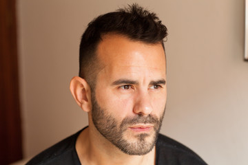 Fototapeta premium Serious dark-haired man