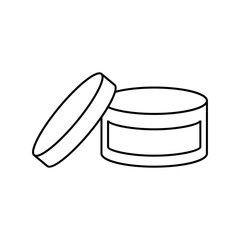 Face cream jar linear icon. Cosmetics. Thin line illustration. Contour symbol. Vector isolated outline drawing