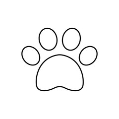 Paw line icon, outline vector sign, linear style pictogram isolated on white. Pet supplies symbol, logo illustration