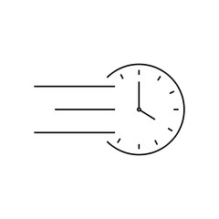 Wall clock icon - vector linear clock sign or logo element