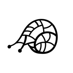 Snail illustration - black vectorized drawing on white background. EPS10