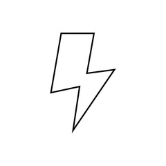 Lightning bolt line icon, outline vector sign, linear style pictogram isolated on white. Flash light symbol, logo illustration.