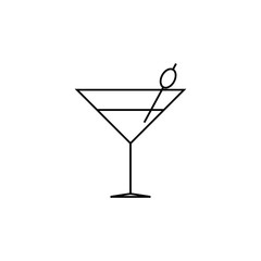 Cocktail line icon, outline vector sign, linear style pictogram isolated on white. Symbol, logo illustration. Editable stroke. Pixel perfect