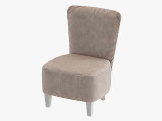 Soft chair with white legs 3D rendering