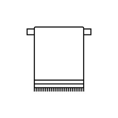 Bath towel on rack outline icon. linear style sign for mobile concept and web design. towel hanging simple line vector icon. Symbol, logo illustration.