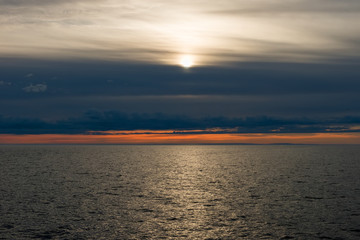 Obraz premium White Sea in summer at sunset on a polar day