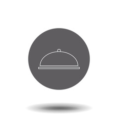 Food platter serving line icon, outline vector sign, linear style pictogram isolated on white. Covered food tray symbol, logo illustration. Editable stroke