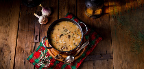 a christmas mushroom soup of polish style